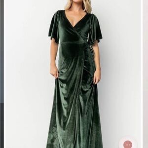 Baltic Born NWT Meghan Deep Green Velvet Maxi Dress